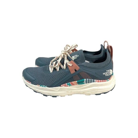 The North Face Women’s VECTIV Hypnum Trail Hiking Running Gray Rose Blue Sz 7.5 - Picture 2 of 6
